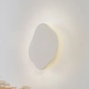 Wandlampe Nielson Lindby, dimmbar, creme / amber, für Wohn- / Esszimmer, Gips / Ton, Modern, LED Wandleuchte, Wandlampe Innen