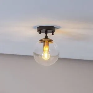 Deckenlampe Atmaca 10205 Opviq, dimmbar, bronze / altmessing, für Wohn- / Esszimmer, Glas, Deckenlampe