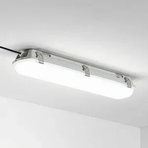 Arcchio Rao LED-Feuchtraumleuchte, Länge 61,8 cm, weiß / opal, für Badezimmer, Kunststoff, Modern, Wannen-Anbauleuchten