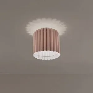 Deckenlampe Aria Duolla, dimmbar, braun / rost, für Wohn- / Esszimmer, Textil / Stoff / Seide, Deckenlampe