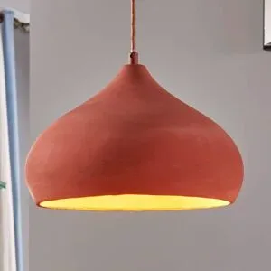 Hängelampe Fiona Lindby, dimmbar, terracotta, für Wohn- / Esszimmer, Beton, Mediterran, Pendelleuchte