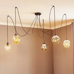 Glas Hängelampe Starla EMIBIG LIGHTING, dimmbar, schwarz, für Wohn- / Esszimmer, Glas, Modern, Pendelleuchte