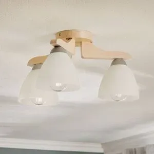 Deckenlampe Haro Lamkur, dimmbar, Holz hell, für Wohn- / Esszimmer, Holz, Modern, Deckenlampe
