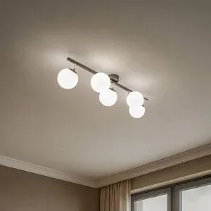Deckenlampe Drum Domiluce, dimmbar, braun / rost, für Wohn- / Esszimmer, Metall, Deckenlampe