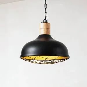 Hängelampe Olbi Lindby, dimmbar, schwarz, für Wohn- / Esszimmer, Metall, Landhaus / Rustikal, Pendelleuchte