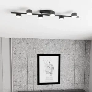 Deckenstrahler Bet, Länge 100 cm, schwarz, Metall, 6-flg. Bet EMIBIG LIGHTING, dimmbar, schwarz, für Wohn- / Esszimmer, Metall, Modern, Strahler
