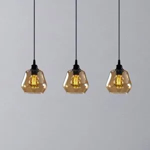 Glas Hängelampe Gold 032 Opviq, dimmbar, messing / gold, für Wohn- / Esszimmer, Glas, Pendelleuchte