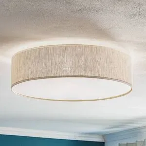 Deckenlampe Leano Eko-Light, dimmbar, alu / grau / zink, für Wohn- / Esszimmer, Textil / Stoff / Seide, Modern, Deckenlampe