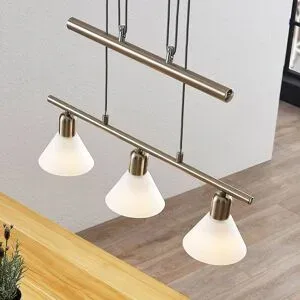 Hängelampe Delira Lindby, dimmbar, alu / grau / zink, für Wohn- / Esszimmer, Metall, Modern, Pendelleuchte
