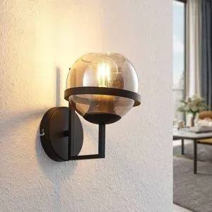 Wandlampe Marinka Lindby, dimmbar, schwarz, für Wohn- / Esszimmer, Metall, Modern, Wandleuchte, Wandlampe Innen