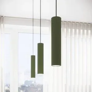 Hängelampe ALORA SOLLUX LIGHTING, dimmbar, grün, für Wohn- / Esszimmer, Aluminium, Pendelleuchte