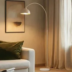 Stehlampe Tonka Lindby, creme / amber, für Wohn- / Esszimmer, Metall, Modern, Stehlampe