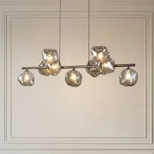 Glas Hängelampe Lava TK Lighting, dimmbar, braun / rost, für Wohn- / Esszimmer, Glas, Pendelleuchte