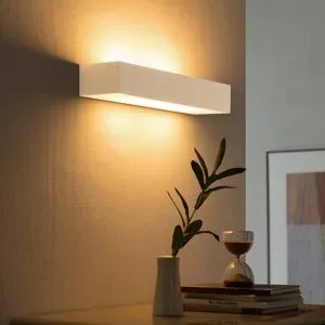 Wandlampe Matteo Lindby, dimmbar, weiß / opal, für Wohn- / Esszimmer, Gips / Ton, Modern, Wandleuchte, Wandlampe Innen