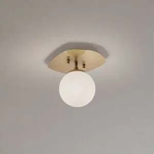 Deckenlampe Well Opviq, dimmbar, messing / gold, für Wohn- / Esszimmer, Glas, Deckenlampe