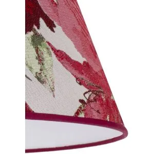 Lampenschirm Sofia Höhe 31 cm, Blumenmuster rot Duolla, rot, Textil / Stoff / Seide