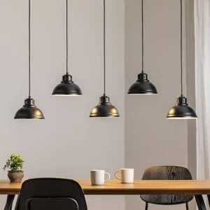 Hängelampe Sven Luminex, dimmbar, schwarz, für Wohn- / Esszimmer, Metall, Industrielles Design, Pendelleuchte