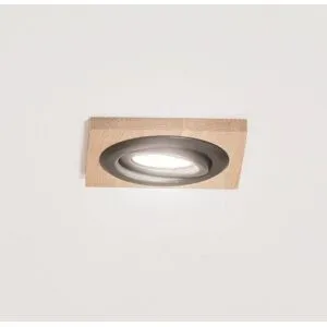 Deckeneinbauleuchte Tobby, 10 x cm, Eichenholz, GU10 Tobby Lamkur, dimmbar, Holz hell, für Wohn- / Esszimmer, Holz, Skandinavisch, Einbaustrahler