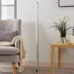 LED Stehlampe Hadis Lindby, dimmbar, chrom / silber, für Wohn- / Esszimmer, Kunststoff, Modern, LED Stehlampe