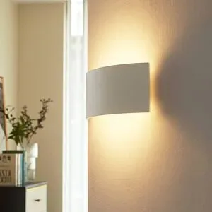 Wandlampe Naike Lindby, dimmbar, weiß / opal, für Flurbereich, Gips / Ton, Modern, Wandleuchte, Wandlampe Innen