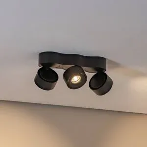 LED Deckenlampe Rotari Arcchio, dimmbar, schwarz, für Wohn- / Esszimmer, Aluminium, Modern, LED Deckenleuchte