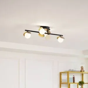 LED Deckenlampe Pallo Lucande, dimmbar, schwarz, für Wohn- / Esszimmer, Metall, Modern, LED Deckenleuchte