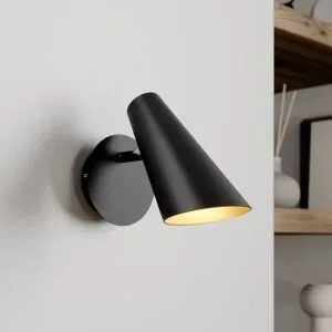 Wandlampe Wibke Lucande, schwarz, für Wohn- / Esszimmer, Metall, Skandinavisch, Wandleuchte, Wandlampe Innen