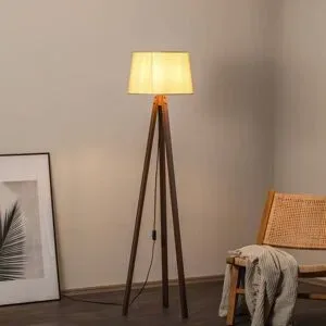 Stehlampe LM-65214-1E Avonni, Holz dunkel, für Wohn- / Esszimmer, Metall, Stehlampe