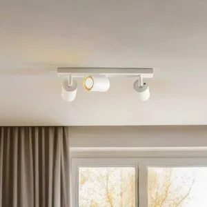 Deckenstrahler Zoom, 3-flammig, weiß, Metall, GU10 Zoom SIGMA, dimmbar, weiß / opal, für Wohn- / Esszimmer, Metall, Strahler