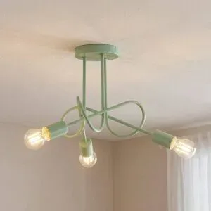 Deckenlampe Oxford HELAM, dimmbar, grün, für Wohn- / Esszimmer, Metall, Modern, Deckenlampe