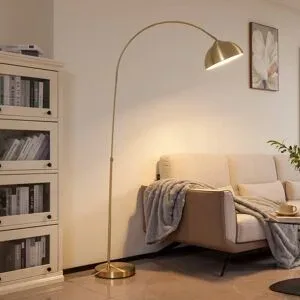Bogenlampe Lennart Lindby, messing / gold, für Wohn- / Esszimmer, Metall, Modern, Stehlampe