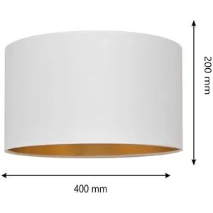 Lampenschirm Alba, Ø 40 cm, E27, weiß/gold Alba HELAM, weiß / opal, für Wohn- / Esszimmer, Textil / Stoff / Seide