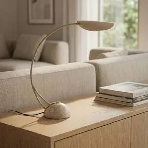 Schreibtischlampe Rivera Lucande, alu / grau / zink, für Wohn- / Esszimmer, Metall, Modern, Tischlampe