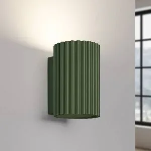 Wandlampe ALORA SOLLUX LIGHTING, dimmbar, grün, für Wohn- / Esszimmer, Aluminium, Wandleuchte, Wandlampe Innen