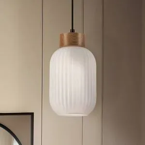 Glas Hängelampe Harmony Lamkur, dimmbar, weiß / opal, für Wohn- / Esszimmer, Glas, Skandinavisch, Pendelleuchte