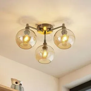Deckenlampe Jemissa Lindby, dimmbar, messing / gold, für Wohn- / Esszimmer, Metall, Modern, Deckenlampe