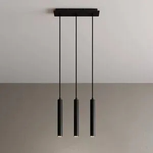 Hängelampe Franka Arcchio, schwarz, für Wohn- / Esszimmer, Aluminium, Modern