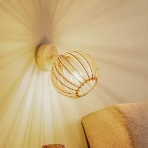 Wandlampe Paz Argon, dimmbar, Holz hell, für Wohn- / Esszimmer, Holz, Skandinavisch, Wandleuchte, Wandlampe Innen