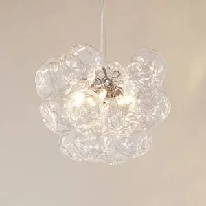 Glas Hängelampe Diborah Lucande, dimmbar, klar / transparent, für Wohn- / Esszimmer, Glas, Design, Pendelleuchte