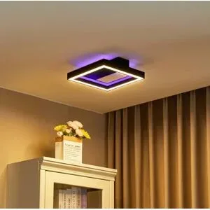 Smart Home Deckenlampe Tjado Lucande, dimmbar, schwarz, für Wohn- / Esszimmer, Metall, Modern, Smart Home Deckenlampe