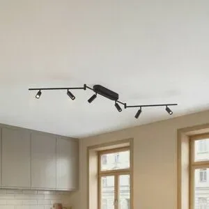 LED Deckenlampe Eldrin Lindby, schwarz, für Wohn- / Esszimmer, Metall, Modern, LED Deckenleuchte