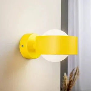 Wandlampe Mado Argon, dimmbar, gelb / orange, für Wohn- / Esszimmer, Metall, Modern, Wandleuchte, Wandlampe Innen