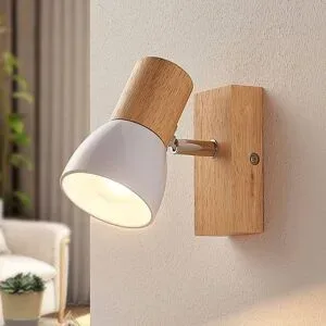 Wandstrahler Thorin Lindby, dimmbar, Holz dunkel, für Wohn- / Esszimmer, Holz, Skandinavisch, Wandleuchte, Wandlampe Innen