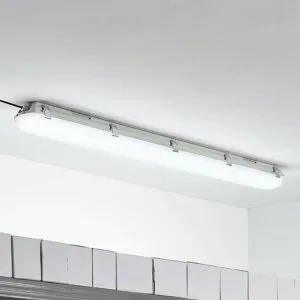 Arcchio Rao LED-Feuchtraumleuchte, Länge 121,5 cm, weiß / opal, für Badezimmer, Kunststoff, Modern, Wannen-Anbauleuchten