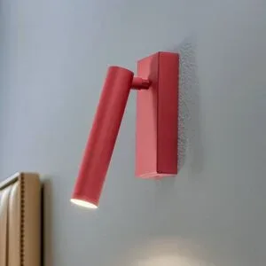 Wandlampe Rulo Argon, rot, für Wohn- / Esszimmer, Metall, LED Wandleuchte, Wandlampe Innen