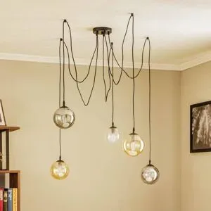 Glas Hängelampe Glassy EMIBIG LIGHTING, dimmbar, schwarz, für Wohn- / Esszimmer, Glas, Modern, Pendelleuchte