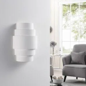 Wandlampe Marit Lindby, dimmbar, weiß / opal, für Wohn- / Esszimmer, Gips / Ton, Modern, Wandleuchte, Wandlampe Innen
