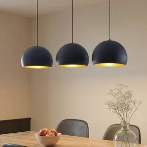 Hängelampe Tarjei Lindby, dimmbar, schwarz, für Wohn- / Esszimmer, Metall, Modern, Pendelleuchte