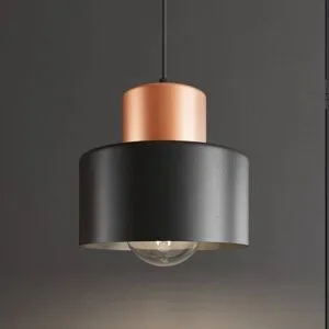 Hängelampe Olla TEMAR LIGHTING, dimmbar, schwarz, für Wohn- / Esszimmer, Metall, Industrielles Design, Pendelleuchte