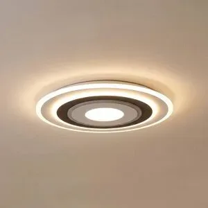 LED Deckenlampe Rebeka Lindby, dimmbar, weiß / opal, für Wohn- / Esszimmer, Kunststoff, Modern, LED Deckenleuchte